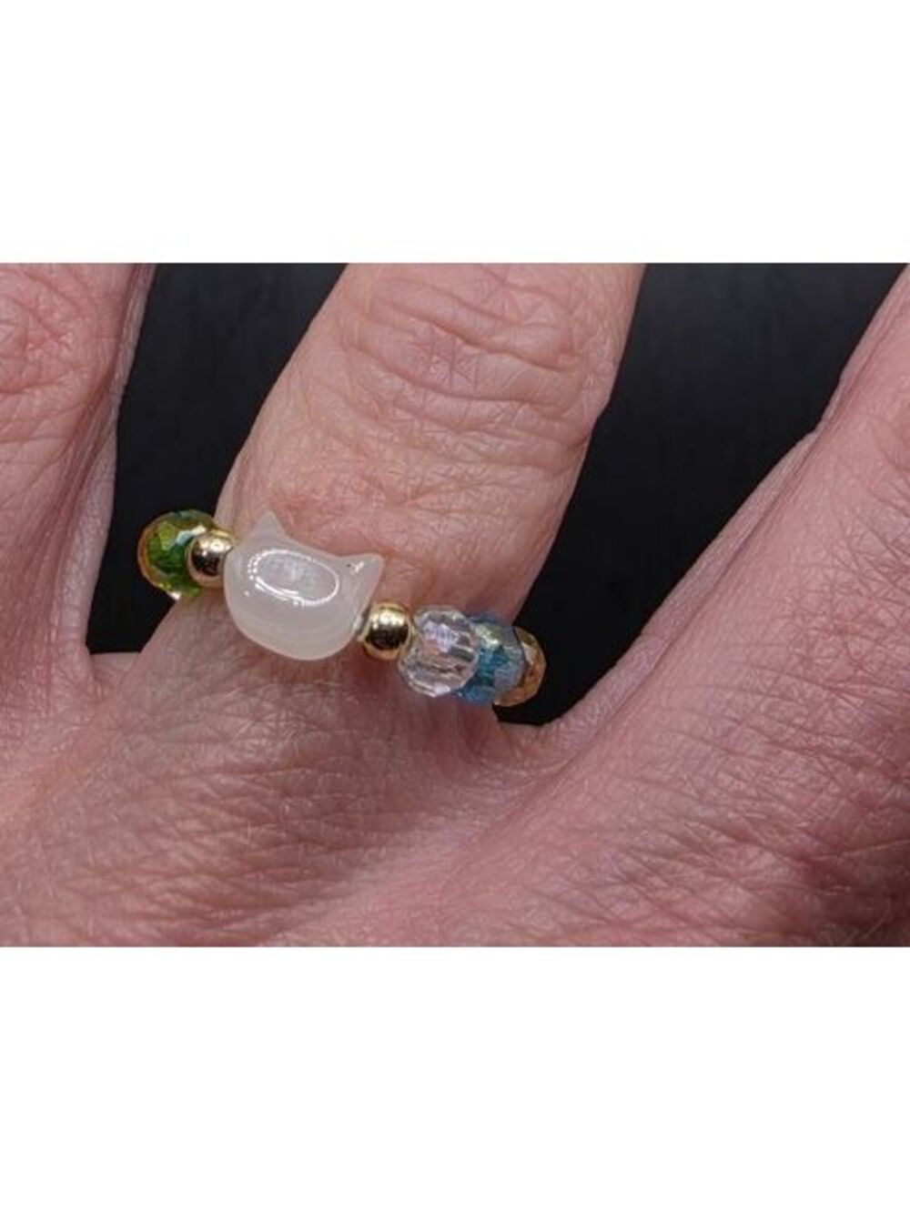 Cute Multicolor Cat Hello Kitty Rings Stretch